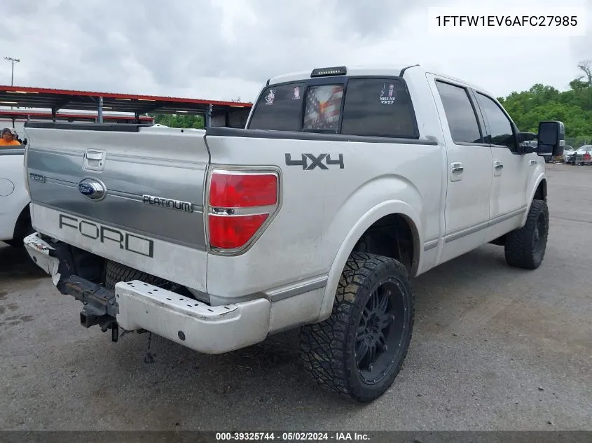 1FTFW1EV6AFC27985 2010 Ford F-150 Fx4/Harley-Davidson/King Ranch/Lariat/Platinum/Xl/Xlt