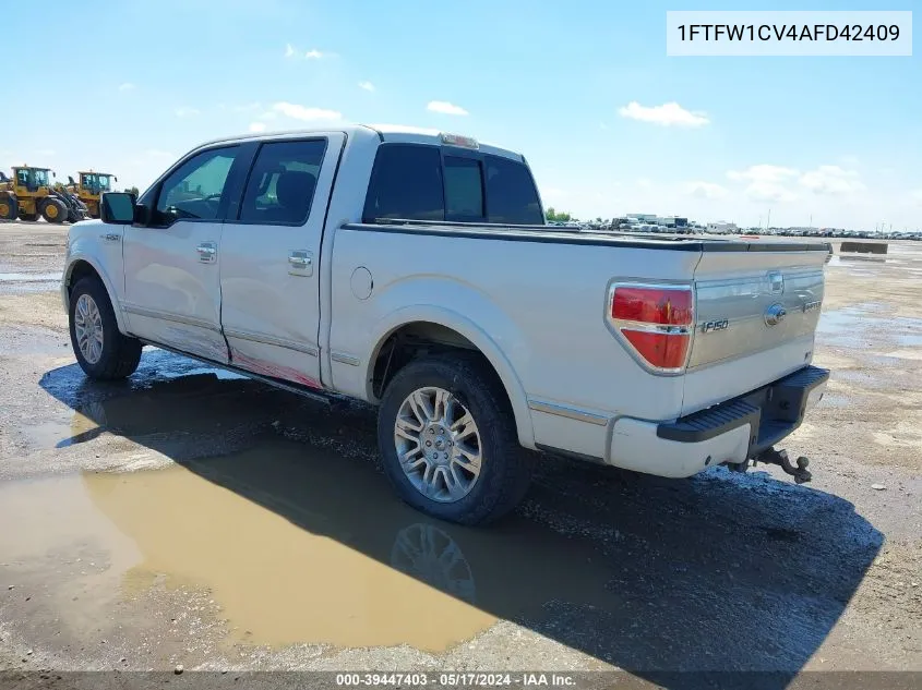 2010 Ford F-150 Platinum VIN: 1FTFW1CV4AFD42409 Lot: 39447403