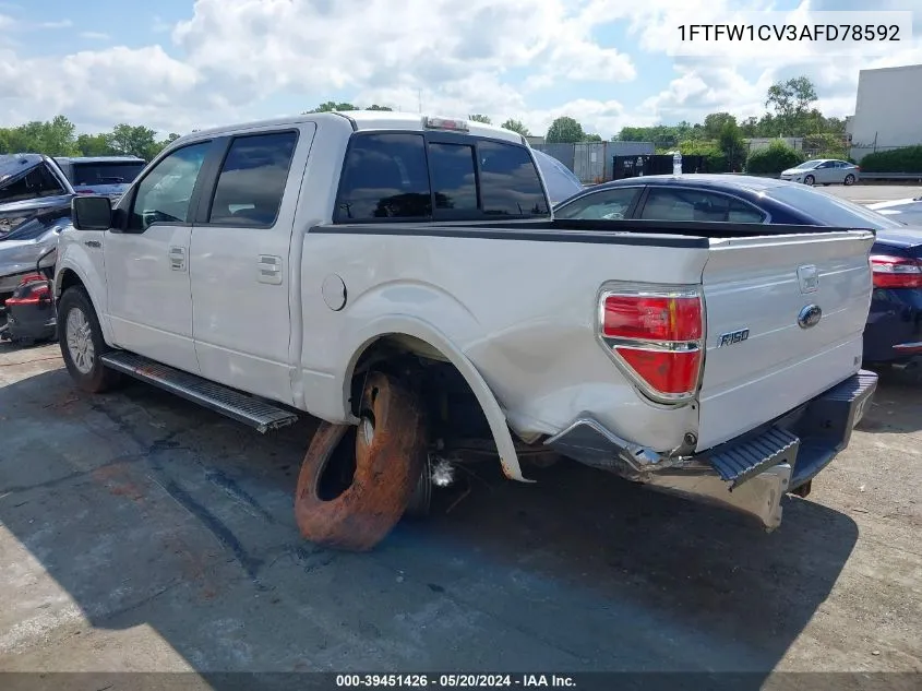 2010 Ford F-150 Platinum VIN: 1FTFW1CV3AFD78592 Lot: 39451426