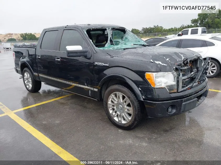 2010 Ford F-150 Platinum VIN: 1FTFW1CV0AFD77545 Lot: 39633311