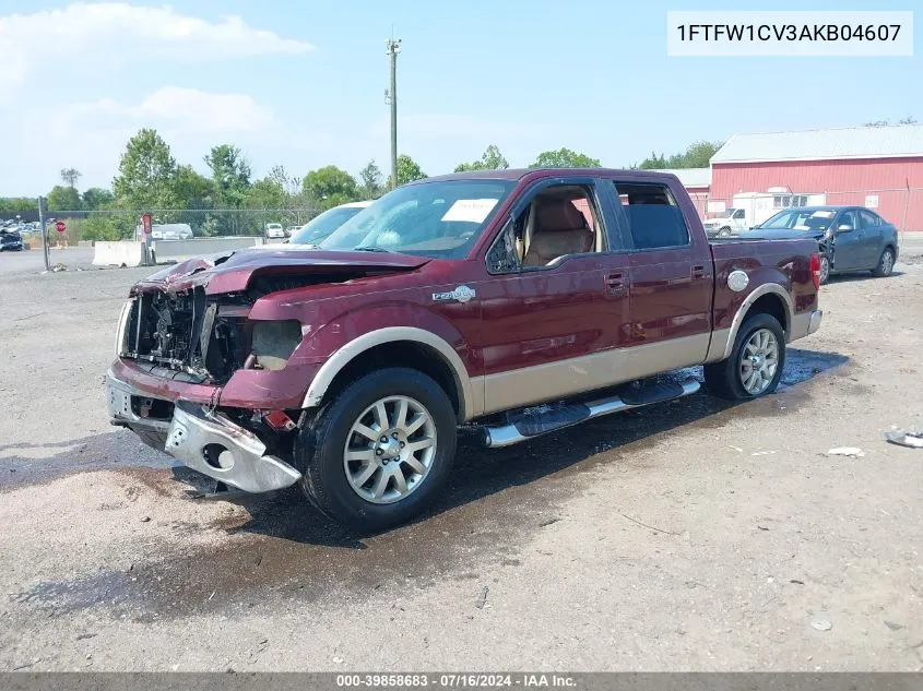 1FTFW1CV3AKB04607 2010 Ford F-150 Fx2 Sport/Harley-Davidson/King Ranch/Lariat/Platinum/Xl/Xlt