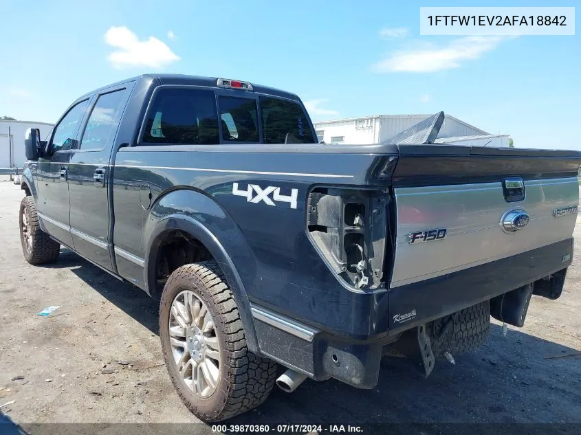 2010 Ford F-150 Fx4/Harley-Davidson/King Ranch/Lariat/Platinum/Xl/Xlt VIN: 1FTFW1EV2AFA18842 Lot: 39870360