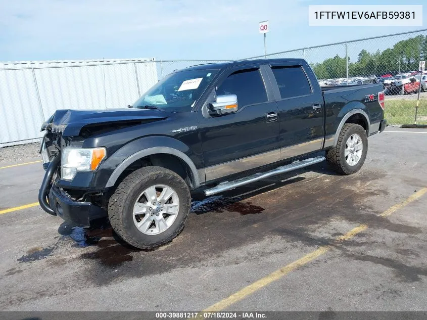 2010 Ford F-150 Fx4/Harley-Davidson/King Ranch/Lariat/Platinum/Xl/Xlt VIN: 1FTFW1EV6AFB59381 Lot: 39881217