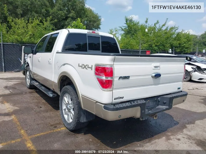 1FTFW1EV4AKE46130 2010 Ford F-150 Fx4/Harley-Davidson/King Ranch/Lariat/Platinum/Xl/Xlt