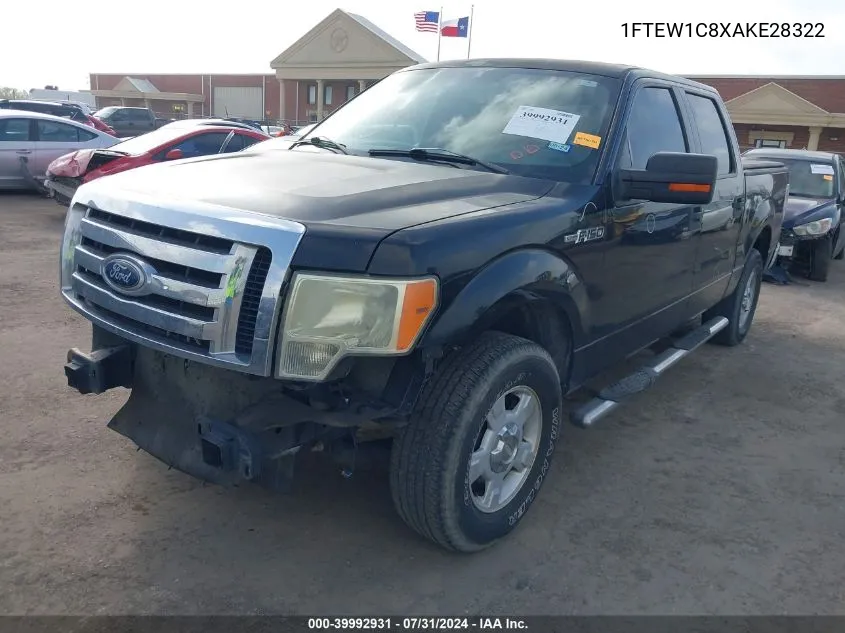 2010 Ford F-150 Fx2 Sport/Xl/Xlt VIN: 1FTEW1C8XAKE28322 Lot: 39992931