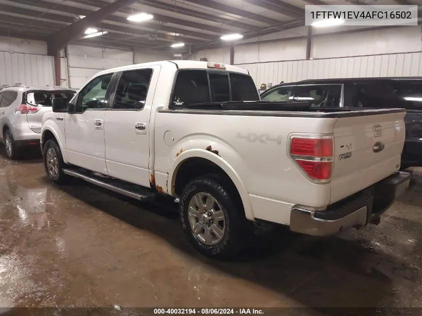 2010 Ford F-150 Fx4/Harley-Davidson/King Ranch/Lariat/Platinum/Xl/Xlt VIN: 1FTFW1EV4AFC16502 Lot: 40032194