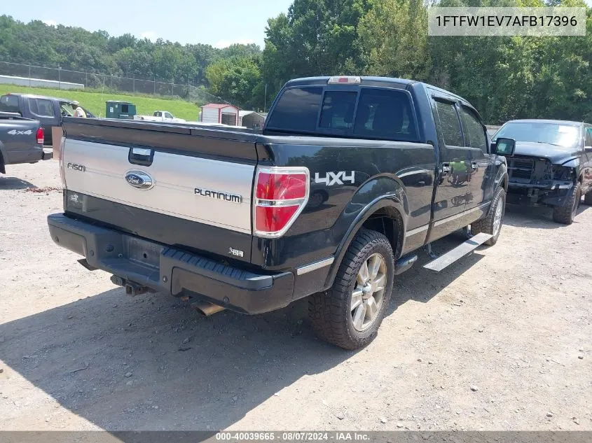 2010 Ford F-150 Platinum VIN: 1FTFW1EV7AFB17396 Lot: 40039665