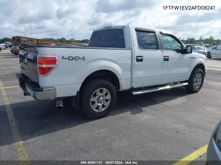 2010 Ford F-150 Fx4/Harley-Davidson/King Ranch/Lariat/Platinum/Xl/Xlt VIN: 1FTFW1EV2AFD08241 Lot: 40051127