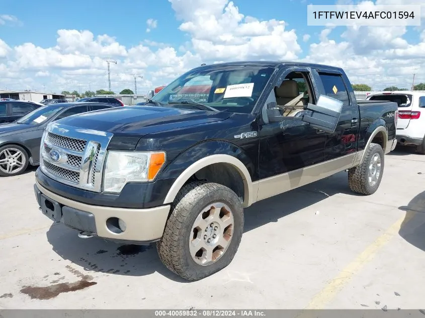 2010 Ford F-150 Fx4/Harley-Davidson/King Ranch/Lariat/Platinum/Xl/Xlt VIN: 1FTFW1EV4AFC01594 Lot: 40059832