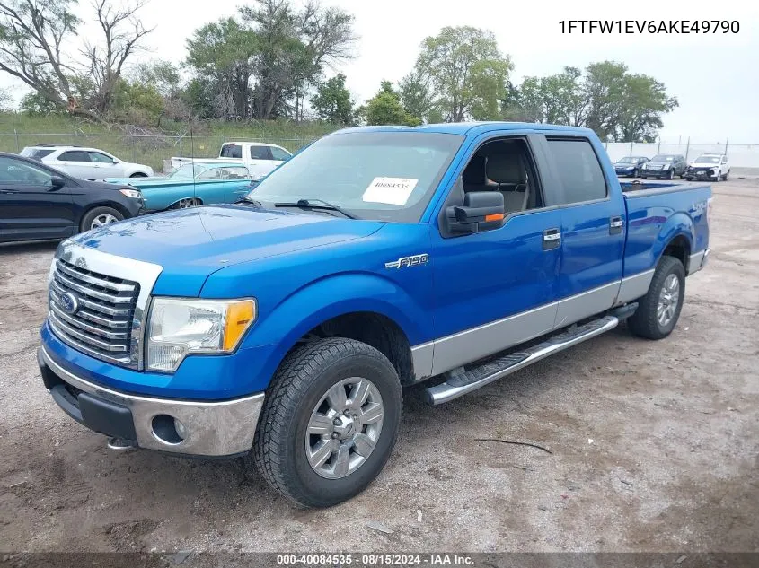 2010 Ford F-150 Fx4/Harley-Davidson/King Ranch/Lariat/Platinum/Xl/Xlt VIN: 1FTFW1EV6AKE49790 Lot: 40084535