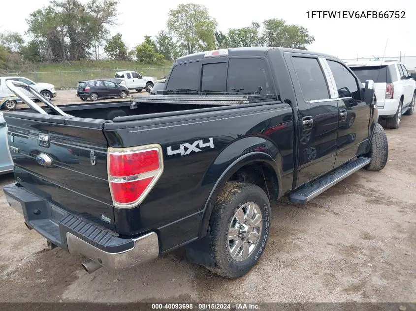 1FTFW1EV6AFB66752 2010 Ford F-150 Lariat