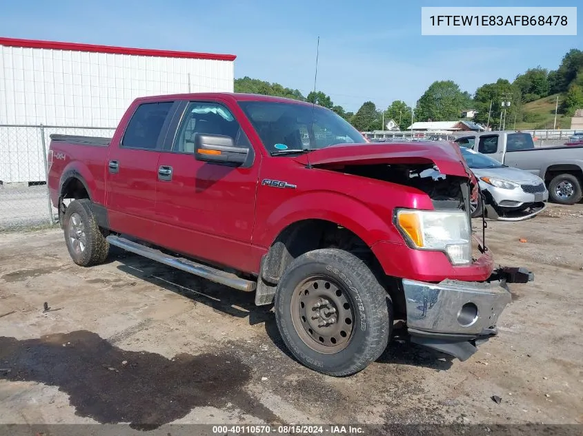 2010 Ford F-150 Xl/Xlt VIN: 1FTEW1E83AFB68478 Lot: 40110570