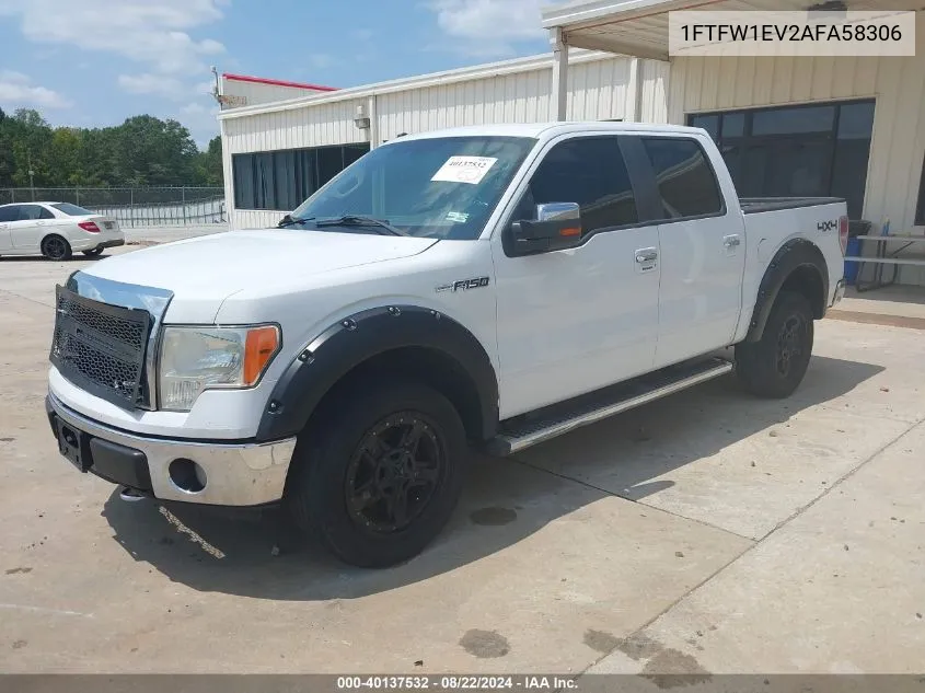 2010 Ford F-150 Fx4/Harley-Davidson/King Ranch/Lariat/Platinum/Xl/Xlt VIN: 1FTFW1EV2AFA58306 Lot: 40137532