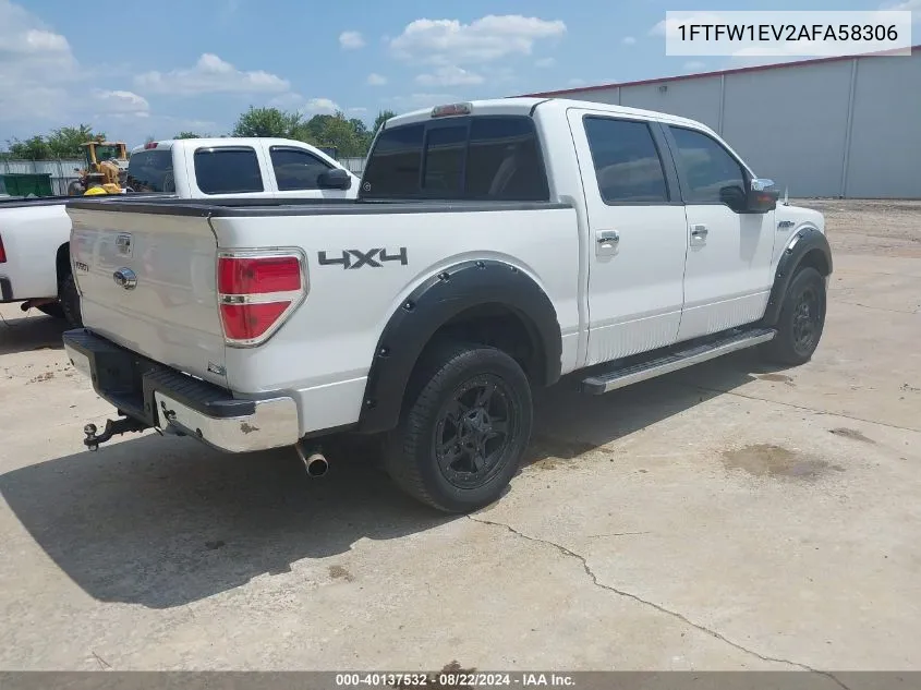 2010 Ford F-150 Fx4/Harley-Davidson/King Ranch/Lariat/Platinum/Xl/Xlt VIN: 1FTFW1EV2AFA58306 Lot: 40137532