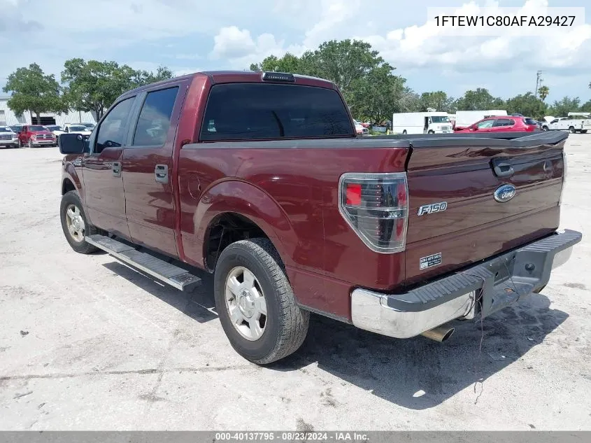 2010 Ford F-150 Xlt VIN: 1FTEW1C80AFA29427 Lot: 40137795