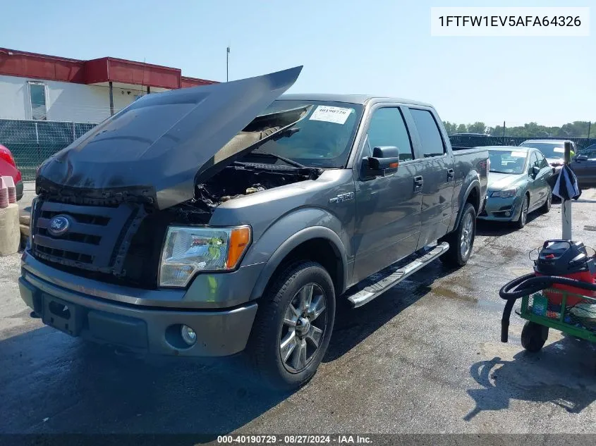 2010 Ford F-150 Fx4/Harley-Davidson/King Ranch/Lariat/Platinum/Xl/Xlt VIN: 1FTFW1EV5AFA64326 Lot: 40190729