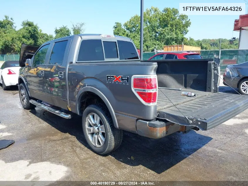 2010 Ford F-150 Fx4/Harley-Davidson/King Ranch/Lariat/Platinum/Xl/Xlt VIN: 1FTFW1EV5AFA64326 Lot: 40190729