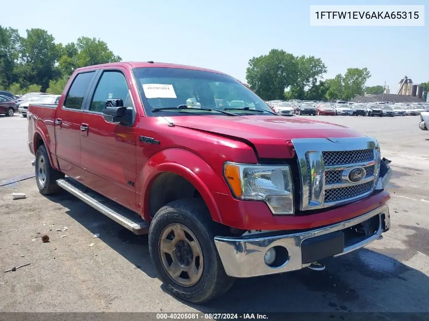 2010 Ford F-150 Fx4/Harley-Davidson/King Ranch/Lariat/Platinum/Xl/Xlt VIN: 1FTFW1EV6AKA65315 Lot: 40205081