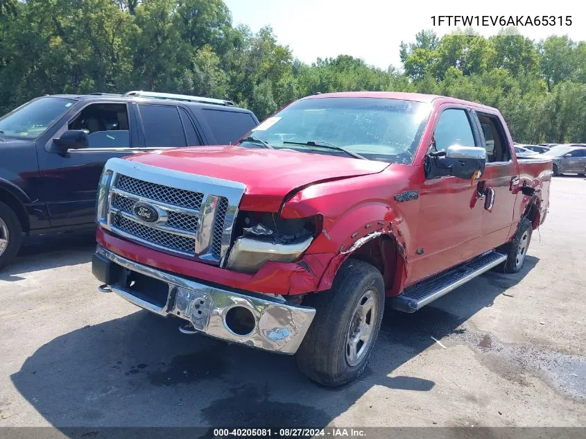 1FTFW1EV6AKA65315 2010 Ford F-150 Fx4/Harley-Davidson/King Ranch/Lariat/Platinum/Xl/Xlt