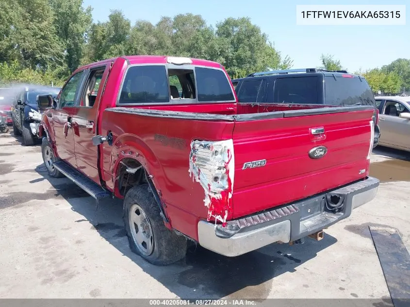 1FTFW1EV6AKA65315 2010 Ford F-150 Fx4/Harley-Davidson/King Ranch/Lariat/Platinum/Xl/Xlt