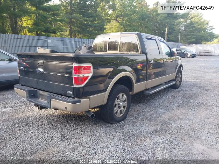 2010 Ford F-150 Fx4/Harley-Davidson/King Ranch/Lariat/Platinum/Xl/Xlt VIN: 1FTFW1EVXAFC42649 Lot: 40216853