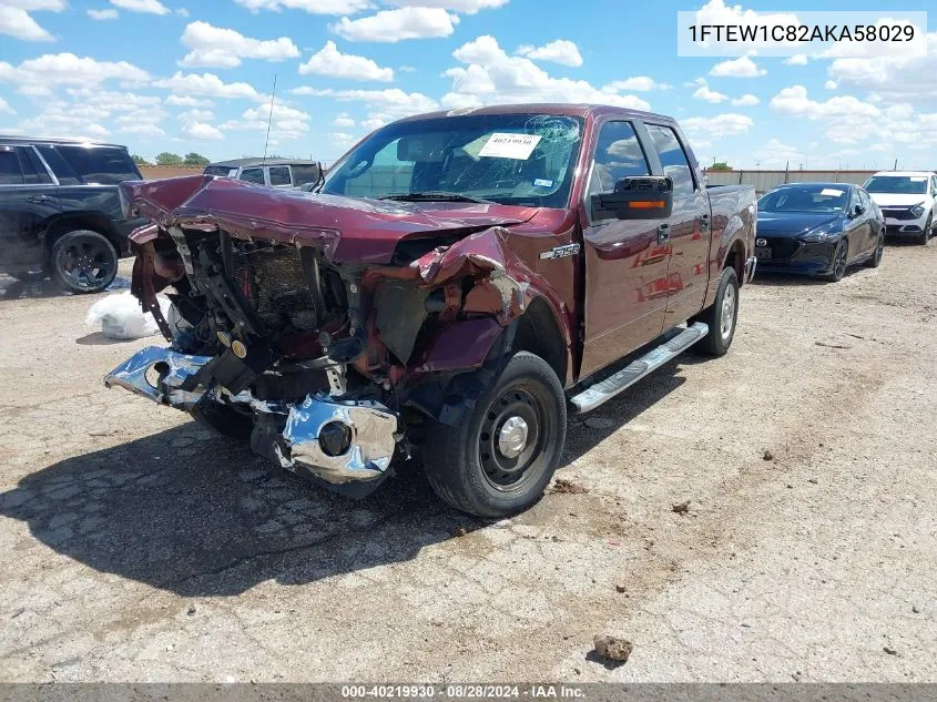 2010 Ford F-150 Fx2 Sport/Xl/Xlt VIN: 1FTEW1C82AKA58029 Lot: 40219930