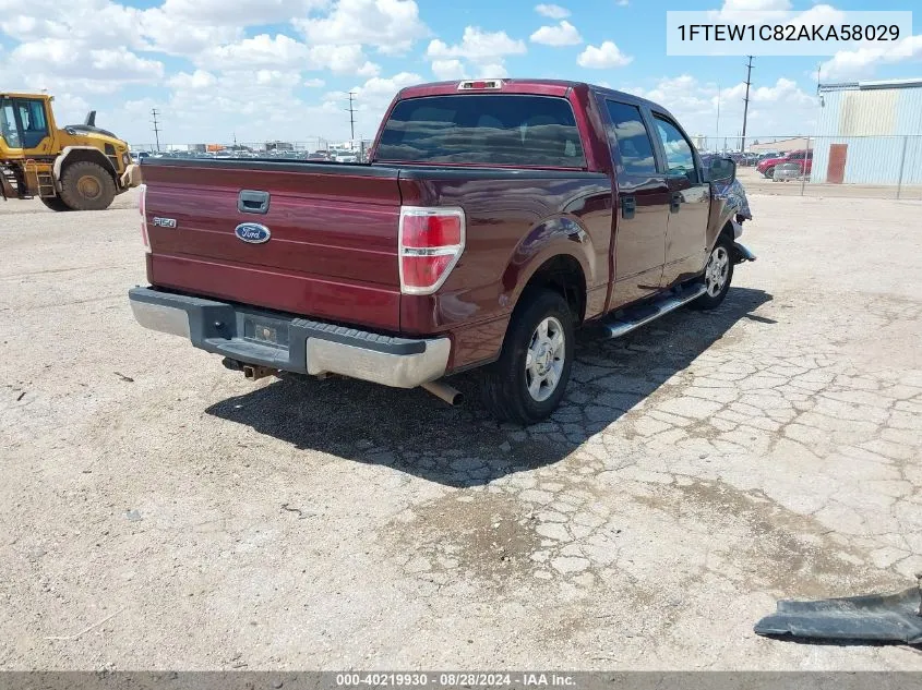 2010 Ford F-150 Fx2 Sport/Xl/Xlt VIN: 1FTEW1C82AKA58029 Lot: 40219930