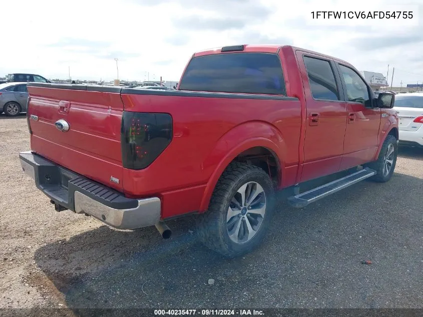 1FTFW1CV6AFD54755 2010 Ford F-150 Lariat