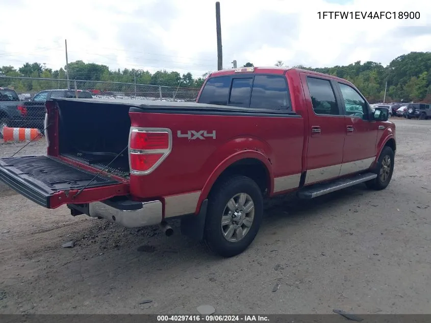 2010 Ford F-150 Fx4/Harley-Davidson/King Ranch/Lariat/Platinum/Xl/Xlt VIN: 1FTFW1EV4AFC18900 Lot: 40297416