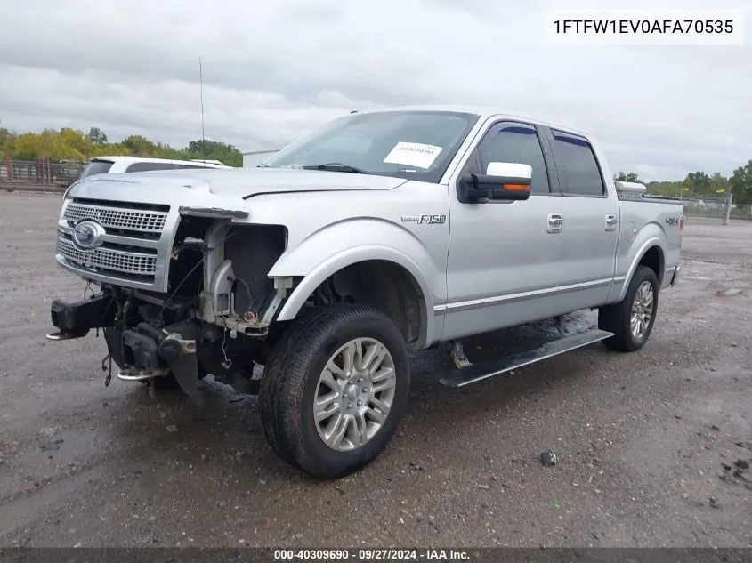 2010 Ford F-150 Fx4/Harley-Davidson/King Ranch/Lariat/Platinum/Xl/Xlt VIN: 1FTFW1EV0AFA70535 Lot: 40309690