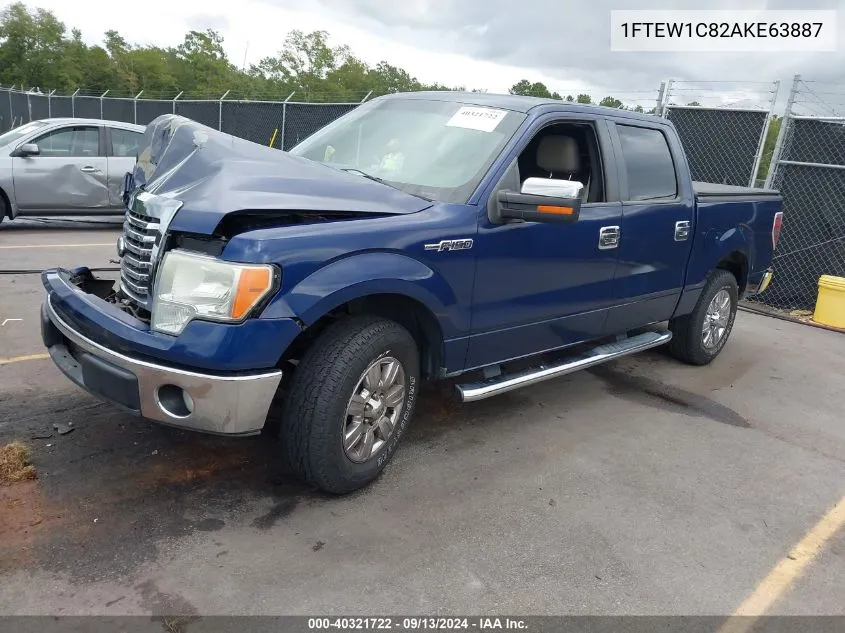 2010 Ford F-150 Fx2 Sport/Xl/Xlt VIN: 1FTEW1C82AKE63887 Lot: 40321722