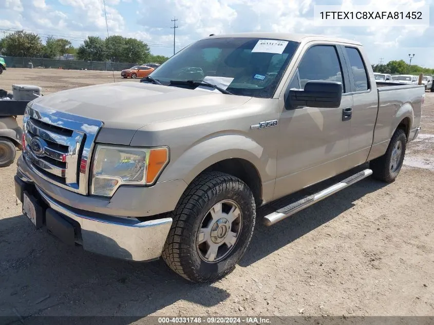 2010 Ford F-150 Fx2 Sport/Stx/Xl/Xlt VIN: 1FTEX1C8XAFA81452 Lot: 40331748