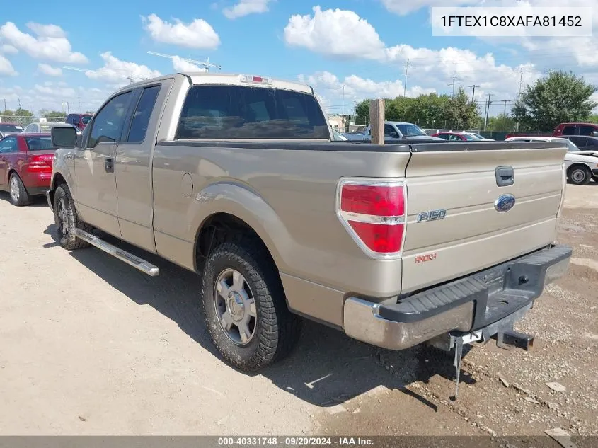 2010 Ford F-150 Fx2 Sport/Stx/Xl/Xlt VIN: 1FTEX1C8XAFA81452 Lot: 40331748