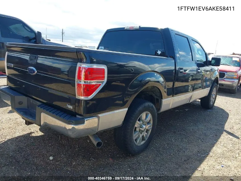 1FTFW1EV6AKE58411 2010 Ford F-150 Fx4/Harley-Davidson/King Ranch/Lariat/Platinum/Xl/Xlt