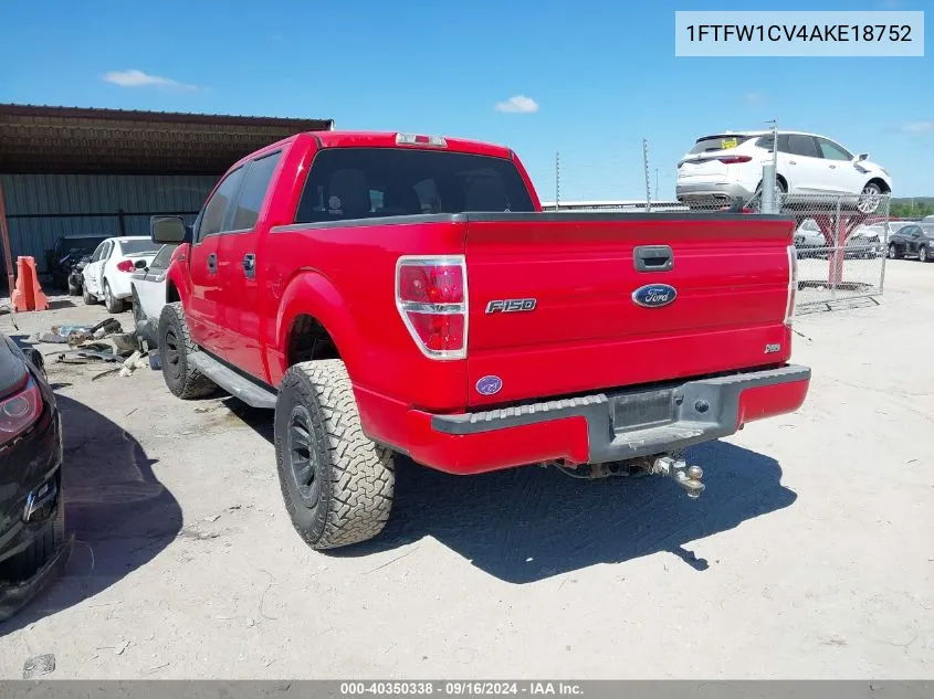 1FTFW1CV4AKE18752 2010 Ford F-150 Supercrew