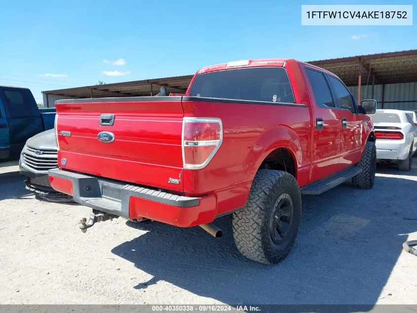 1FTFW1CV4AKE18752 2010 Ford F-150 Supercrew