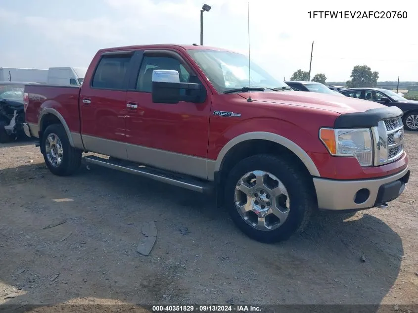 2010 Ford F-150 Fx4/Harley-Davidson/King Ranch/Lariat/Platinum/Xl/Xlt VIN: 1FTFW1EV2AFC20760 Lot: 40351829