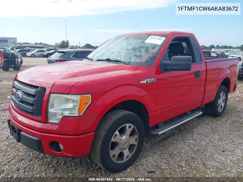 2010 Ford F150 VIN: 1FTMF1CW6AKA83672 Lot: 40357482