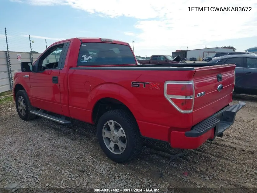 2010 Ford F150 VIN: 1FTMF1CW6AKA83672 Lot: 40357482