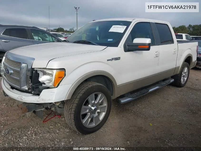 2010 Ford F-150 Fx2 Sport/Harley-Davidson/King Ranch/Lariat/Platinum/Xl/Xlt VIN: 1FTFW1CV6AKA21978 Lot: 40359173