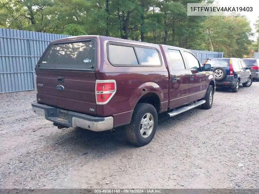 2010 Ford F-150 Fx4/Harley-Davidson/King Ranch/Lariat/Platinum/Xl/Xlt VIN: 1FTFW1EV4AKA19403 Lot: 40361160