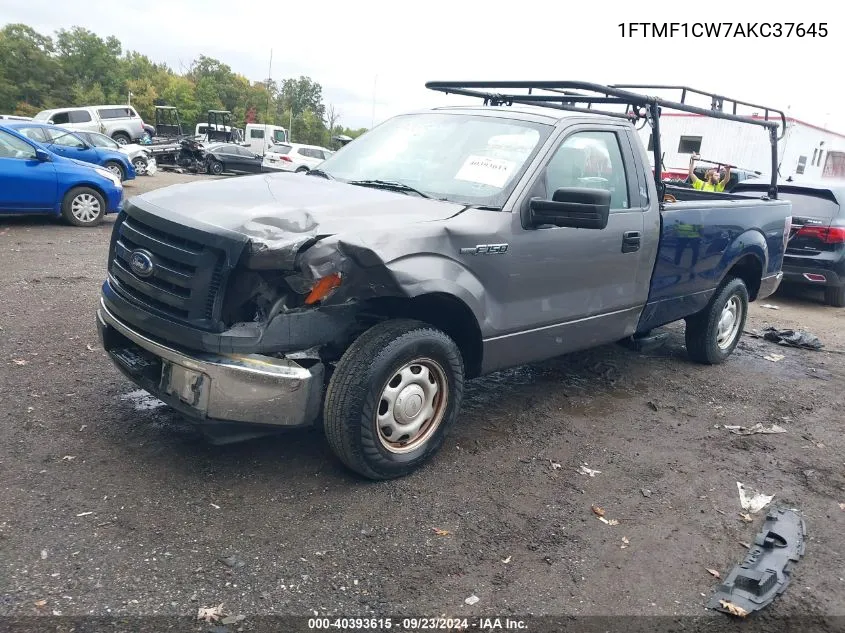 2010 Ford F-150 Xl VIN: 1FTMF1CW7AKC37645 Lot: 40393615