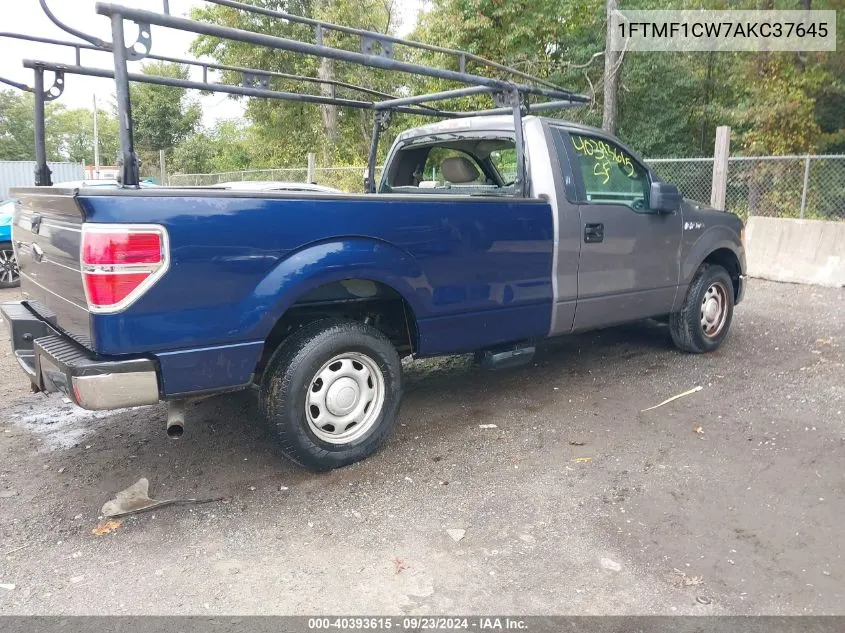 2010 Ford F-150 Xl VIN: 1FTMF1CW7AKC37645 Lot: 40393615