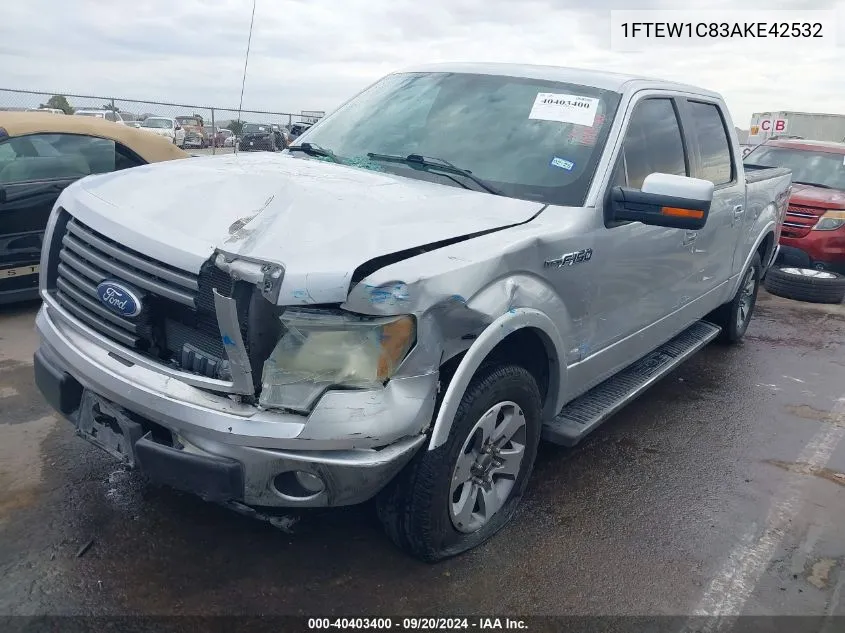 2010 Ford F-150 Fx2 Sport/Xl/Xlt VIN: 1FTEW1C83AKE42532 Lot: 40403400