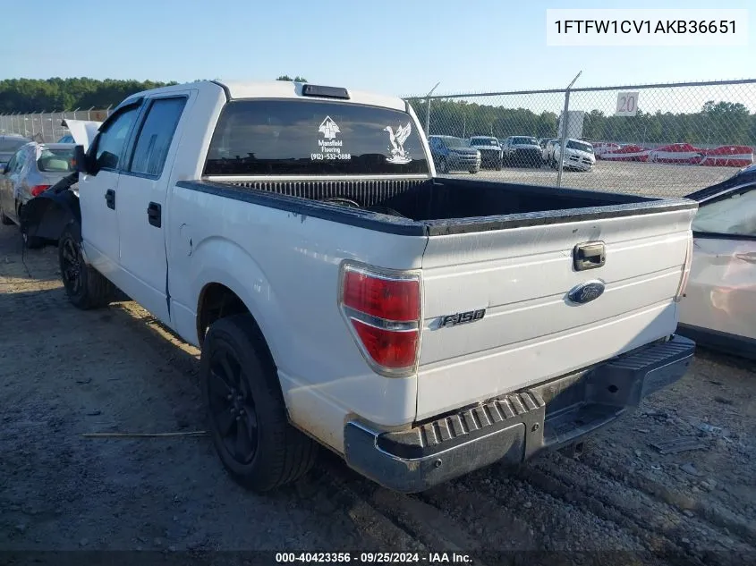 1FTFW1CV1AKB36651 2010 Ford F150 Supercrew