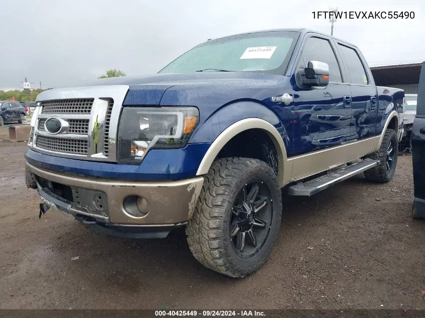 2010 Ford F-150 Fx4/Harley-Davidson/King Ranch/Lariat/Platinum/Xl/Xlt VIN: 1FTFW1EVXAKC55490 Lot: 40425449