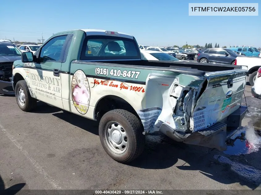 2010 Ford F-150 Stx/Xl/Xlt VIN: 1FTMF1CW2AKE05756 Lot: 40430420