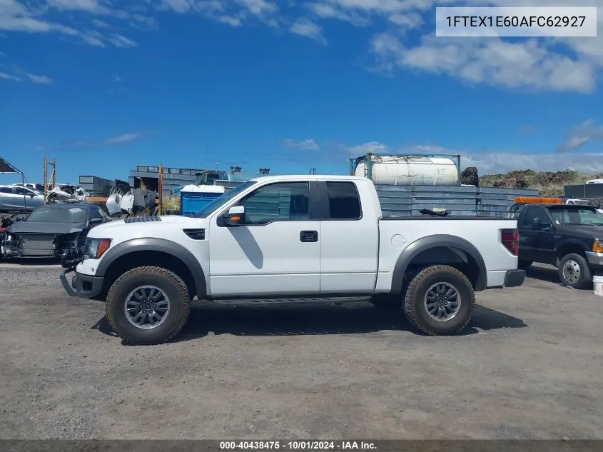 2010 Ford F-150 Svt Raptor VIN: 1FTEX1E60AFC62927 Lot: 40438475