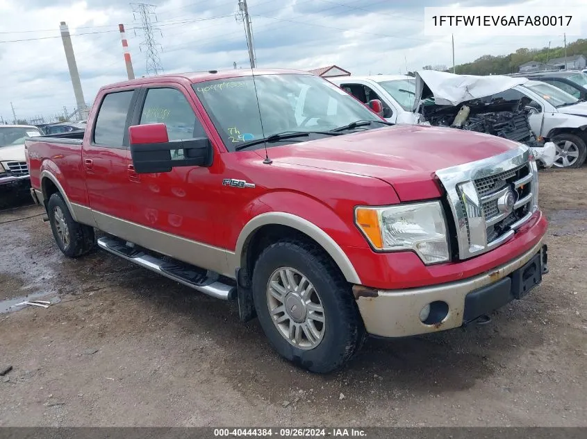 2010 Ford F-150 Fx4/Harley-Davidson/King Ranch/Lariat/Platinum/Xl/Xlt VIN: 1FTFW1EV6AFA80017 Lot: 40444384