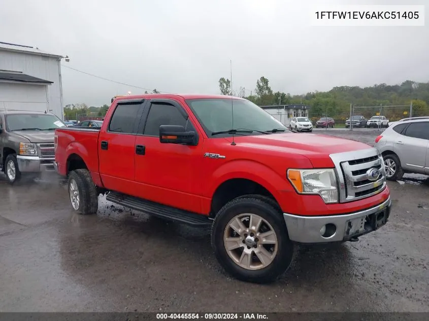 2010 Ford F150 Supercrew VIN: 1FTFW1EV6AKC51405 Lot: 40445554